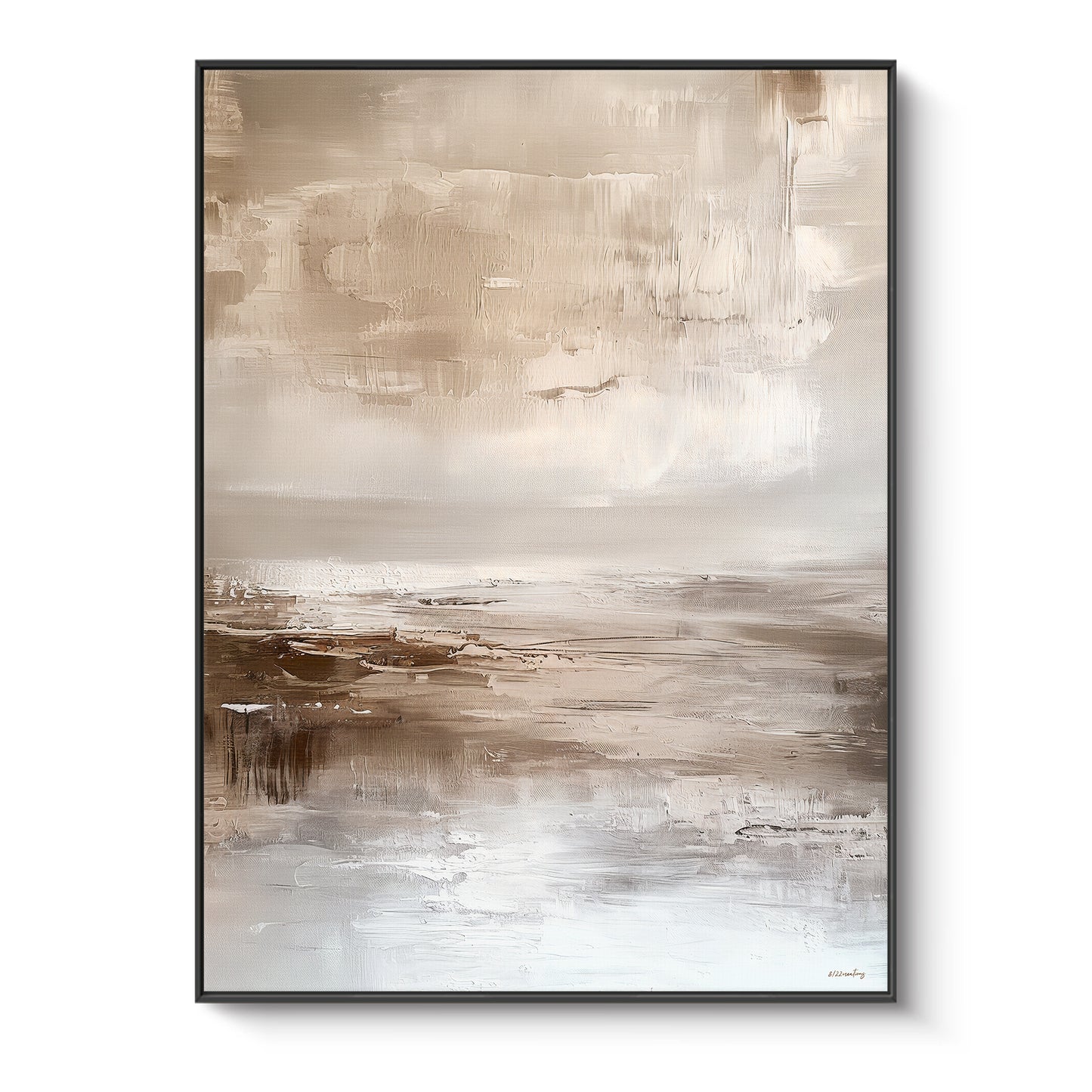 Abstract Framed Canvas Wall Art – Still Horizon