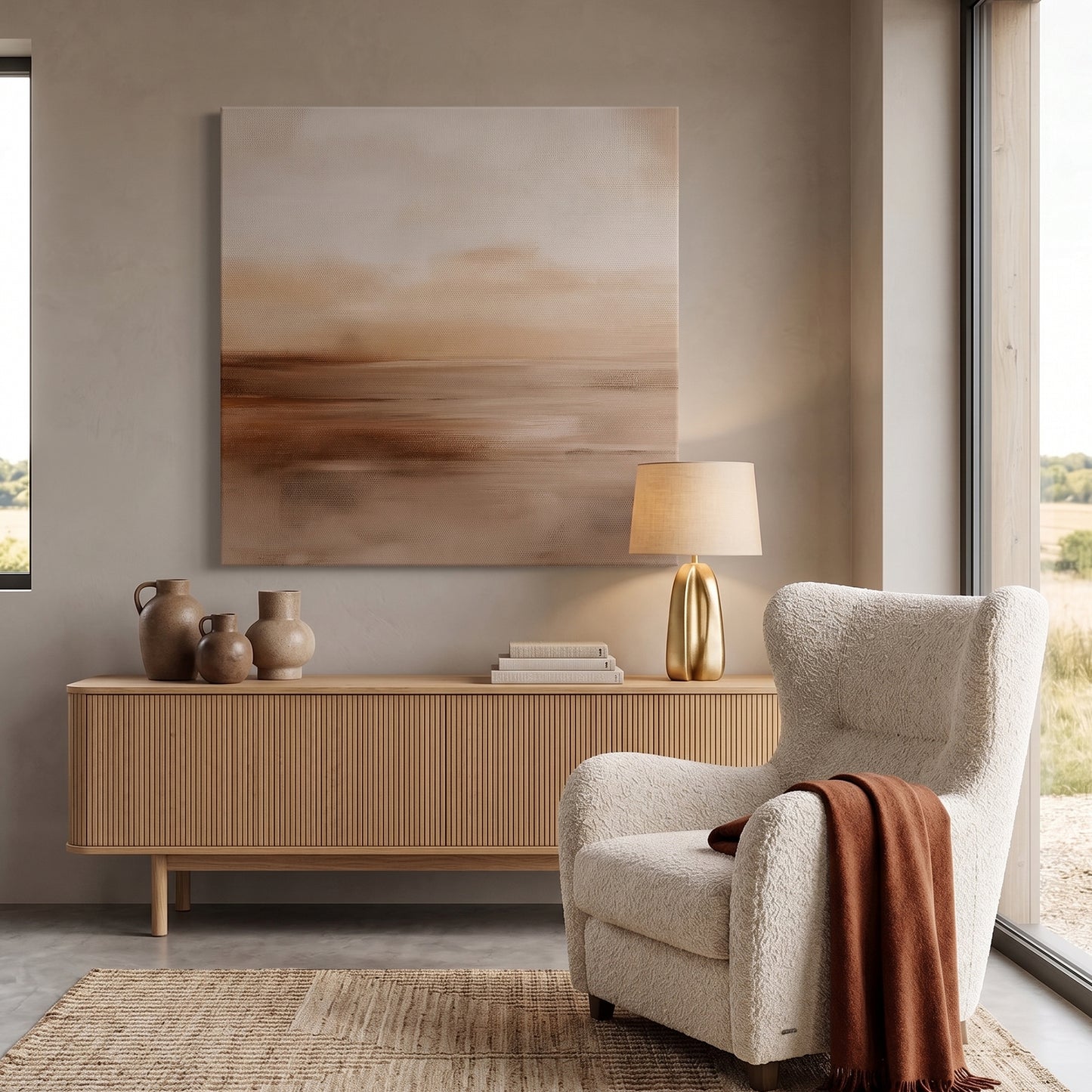 Abstract Rolled Canvas Wall Art – Desert Reverie