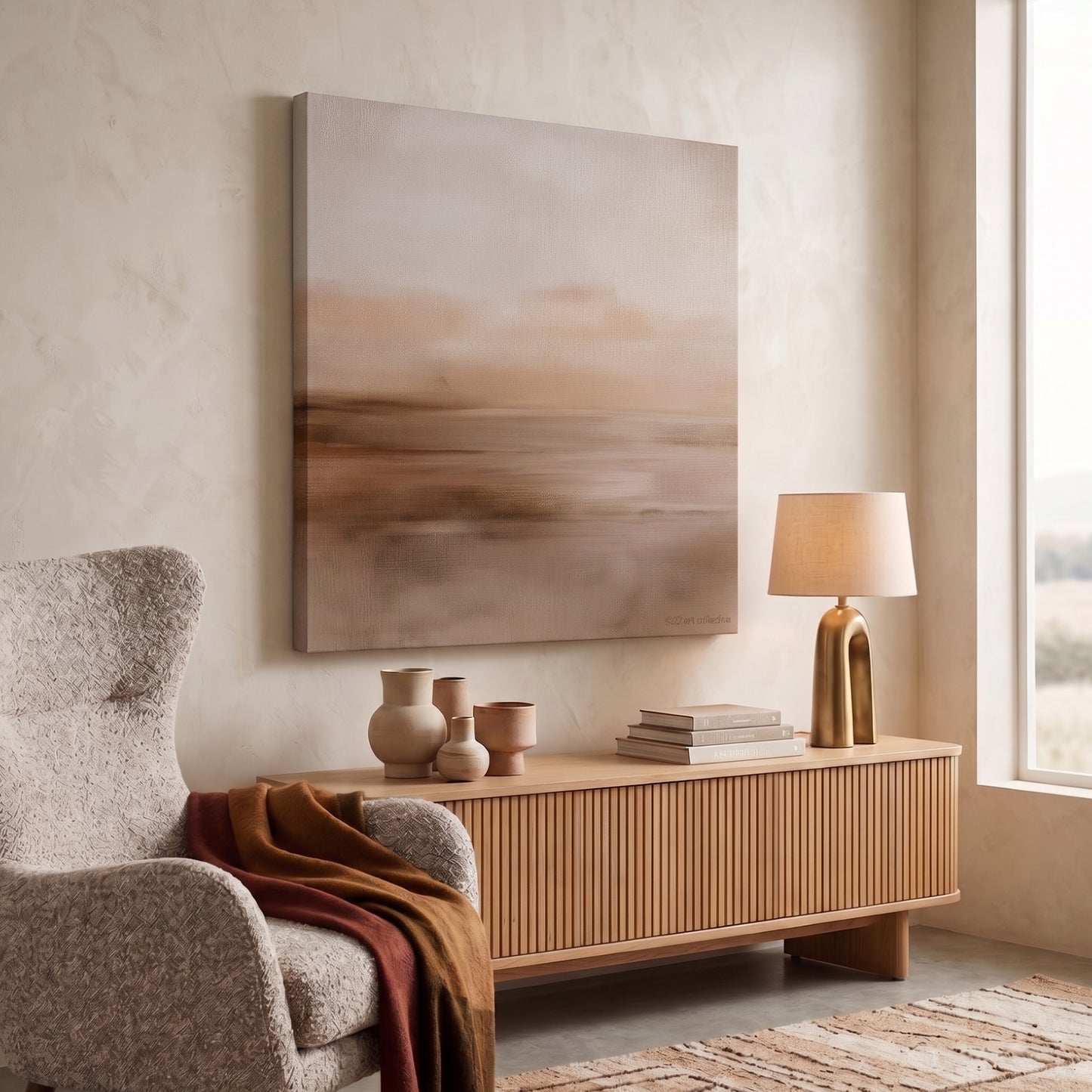 Abstract Rolled Canvas Wall Art – Desert Reverie
