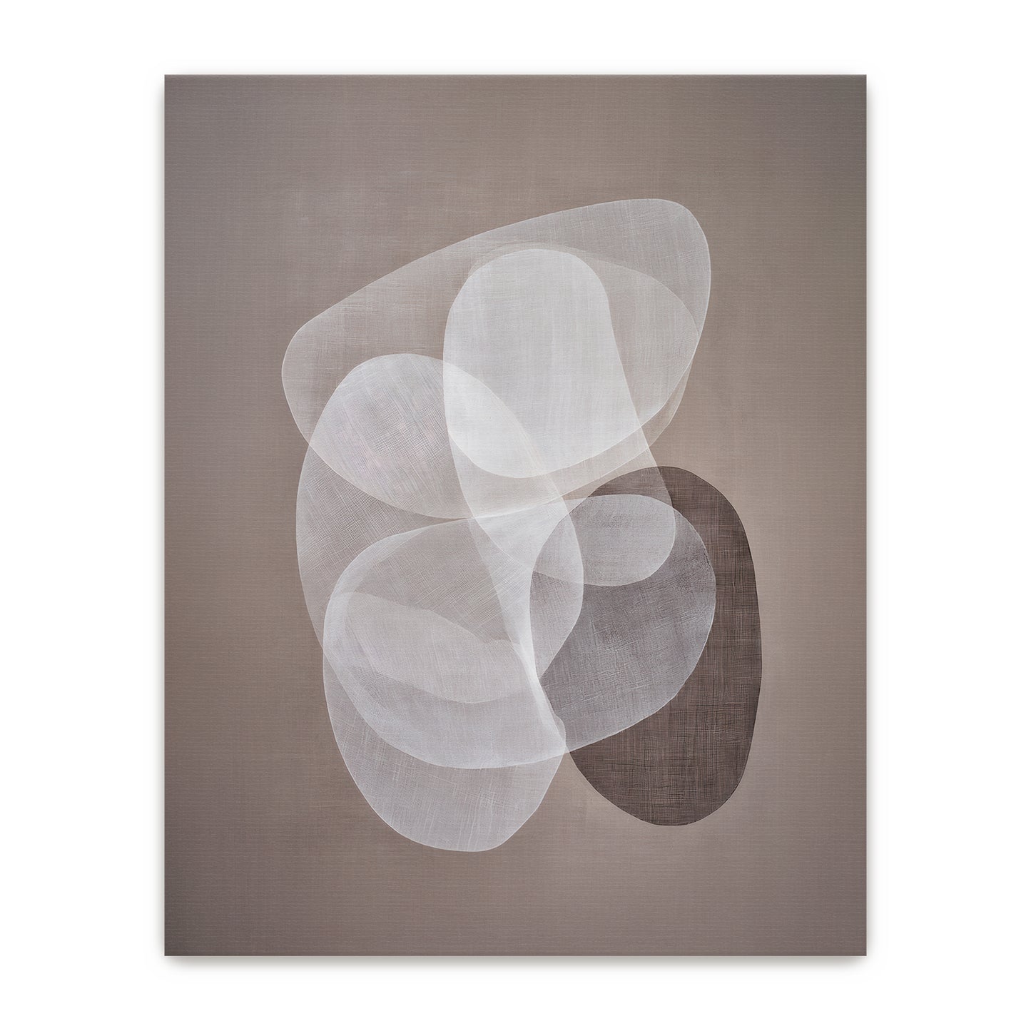 Abstract Neutral Wall Art Set Of 2 Rolled Canvas Print – Soft Interplay