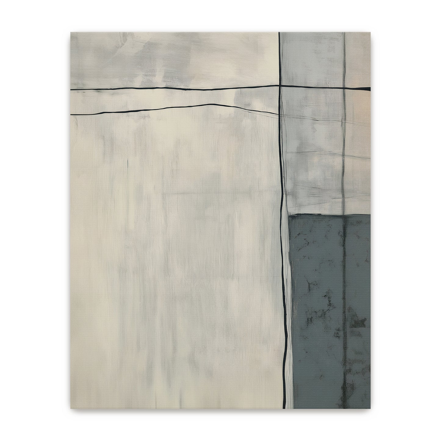 Neutral Abstract Canvas Wall Art Set of 2 Rolled Canvas – Quiet Intersection