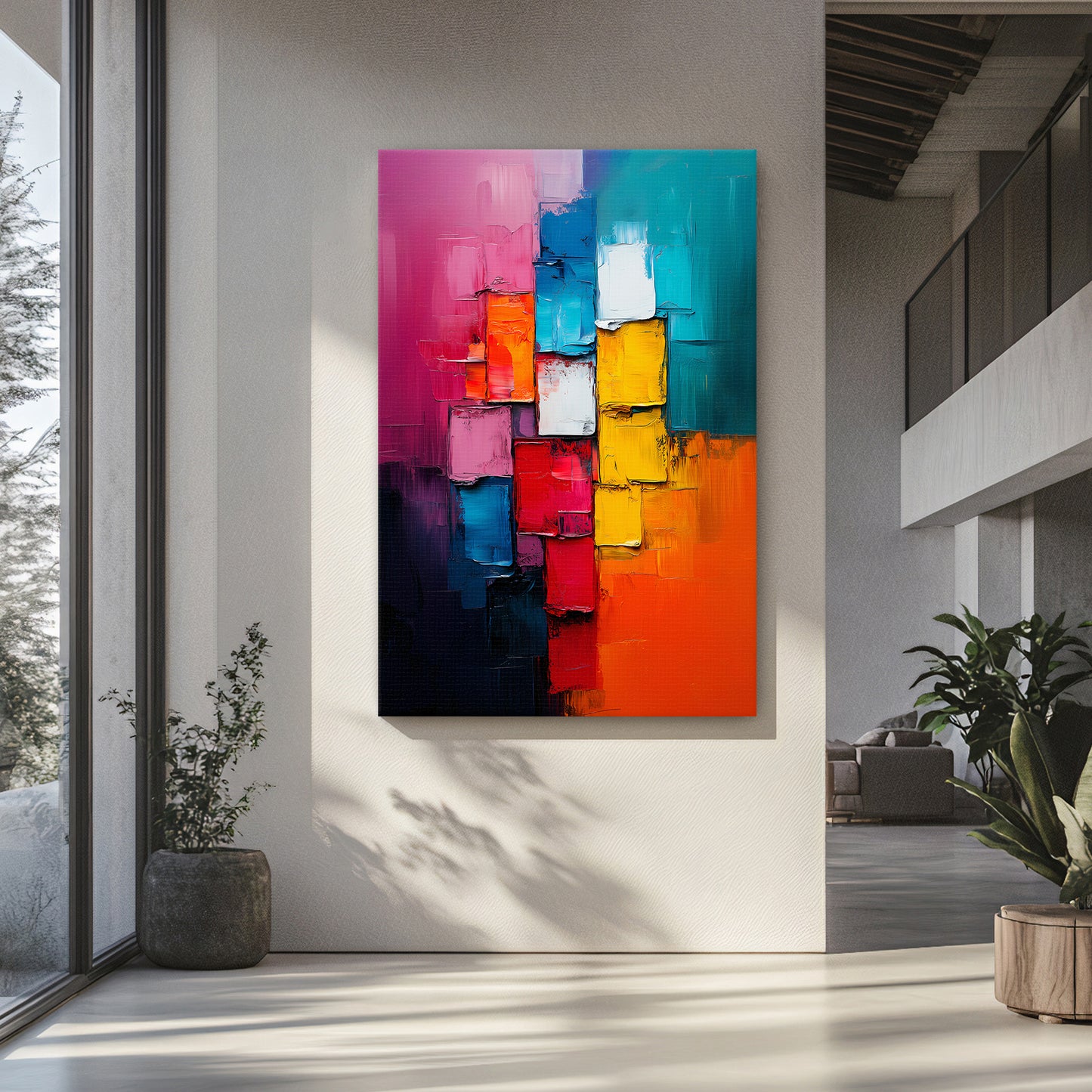Stretched Canvas Abstract Wall Art – "Chromatic Pulse"