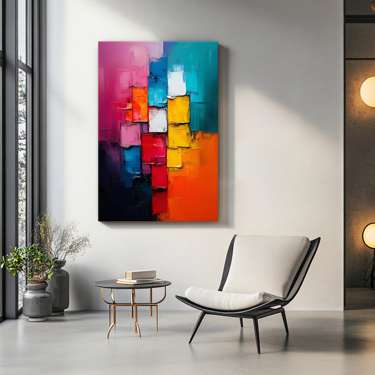 Stretched Canvas Abstract Wall Art – "Chromatic Pulse"