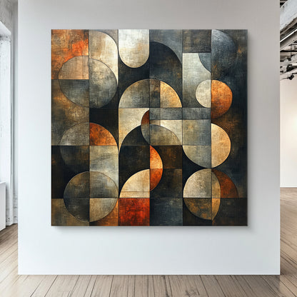 Stretched Canvas Abstract Wall Art – “Echo Grid”