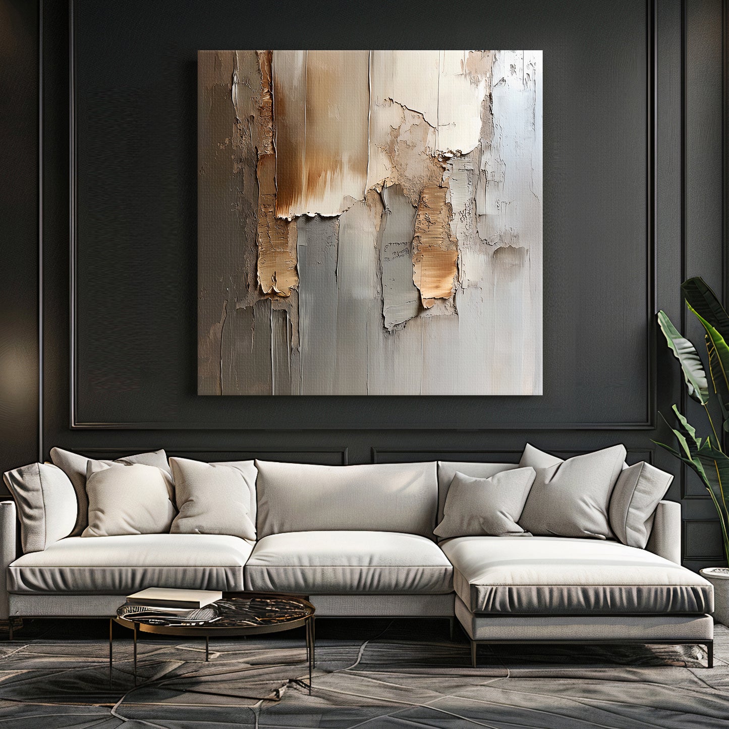 Stretched Canvas Abstract Wall Art – “Faded Terrain”