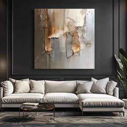 Stretched Canvas Abstract Wall Art – “Faded Terrain”