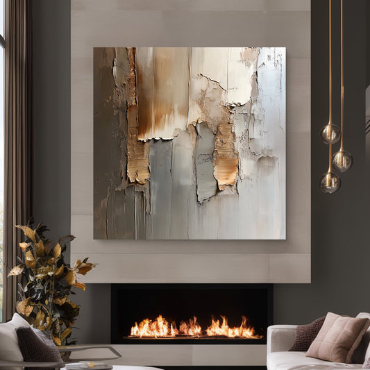 Stretched Canvas Abstract Wall Art – “Faded Terrain”