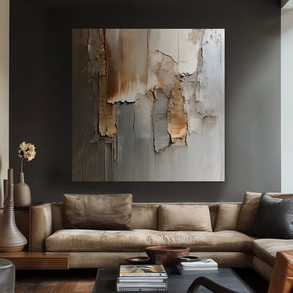 Rolled Canvas Abstract Wall Art – “Faded Terrain”