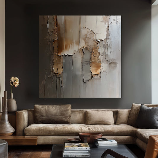 Rolled Canvas Abstract Wall Art – “Faded Terrain”