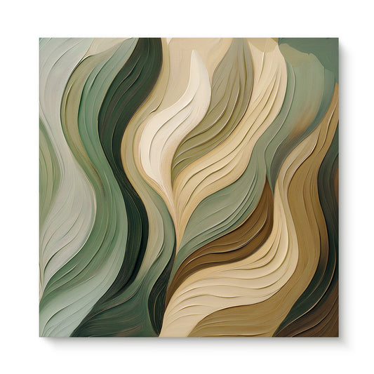 Rolled Canvas Abstract Wall Art – "Verdant Flow"