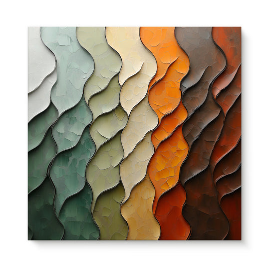 Rolled Canvas Abstract Wall Art – "Earthen Rhythm"