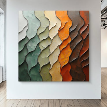 Rolled Canvas Abstract Wall Art – "Earthen Rhythm"
