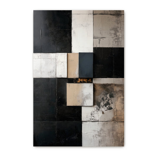 Rolled Canvas Abstract Wall Art – "Structured Silence"