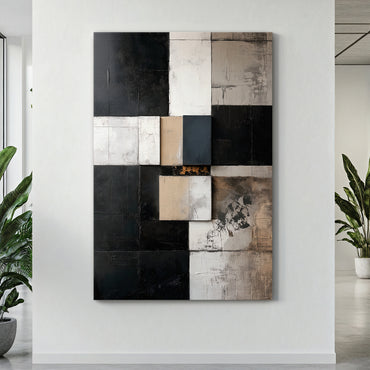 Rolled Canvas Abstract Wall Art – "Structured Silence"