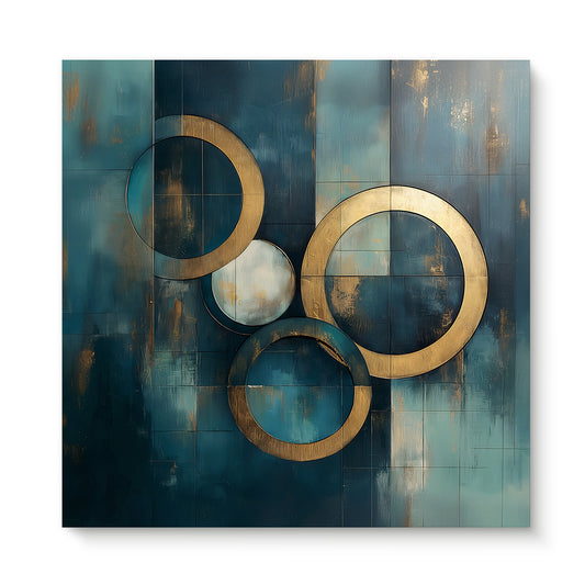 Stretched Canvas Abstract Wall Art – "Celestial Echo"