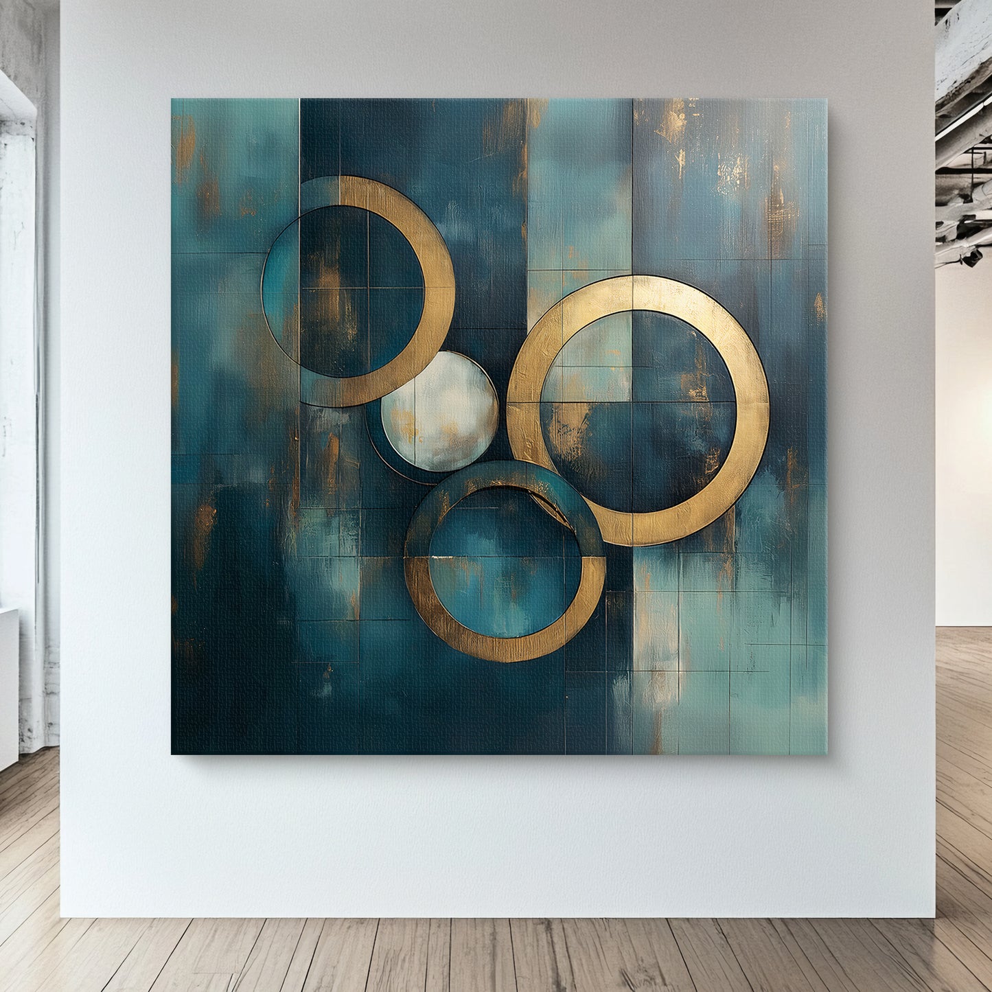 Rolled Canvas Abstract Wall Art – "Celestial Echo"