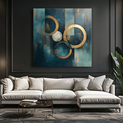Rolled Canvas Abstract Wall Art – "Celestial Echo"