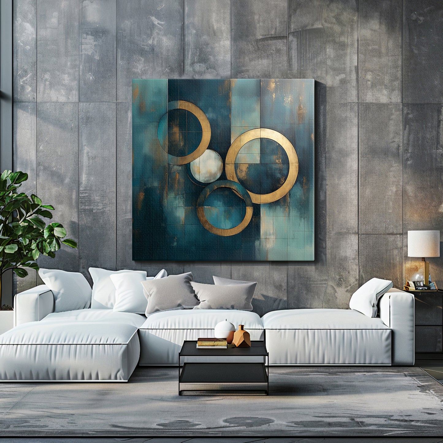 Rolled Canvas Abstract Wall Art – "Celestial Echo"