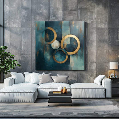 Rolled Canvas Abstract Wall Art – "Celestial Echo"