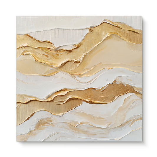 Stretched Canvas Abstract Wall Art – "Golden Drift"