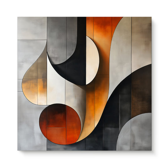 Stretched Canvas Abstract Wall Art – "Curves of Resonance"