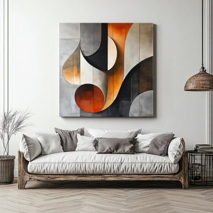 Rolled Canvas Abstract Wall Art – "Curves of Resonance"