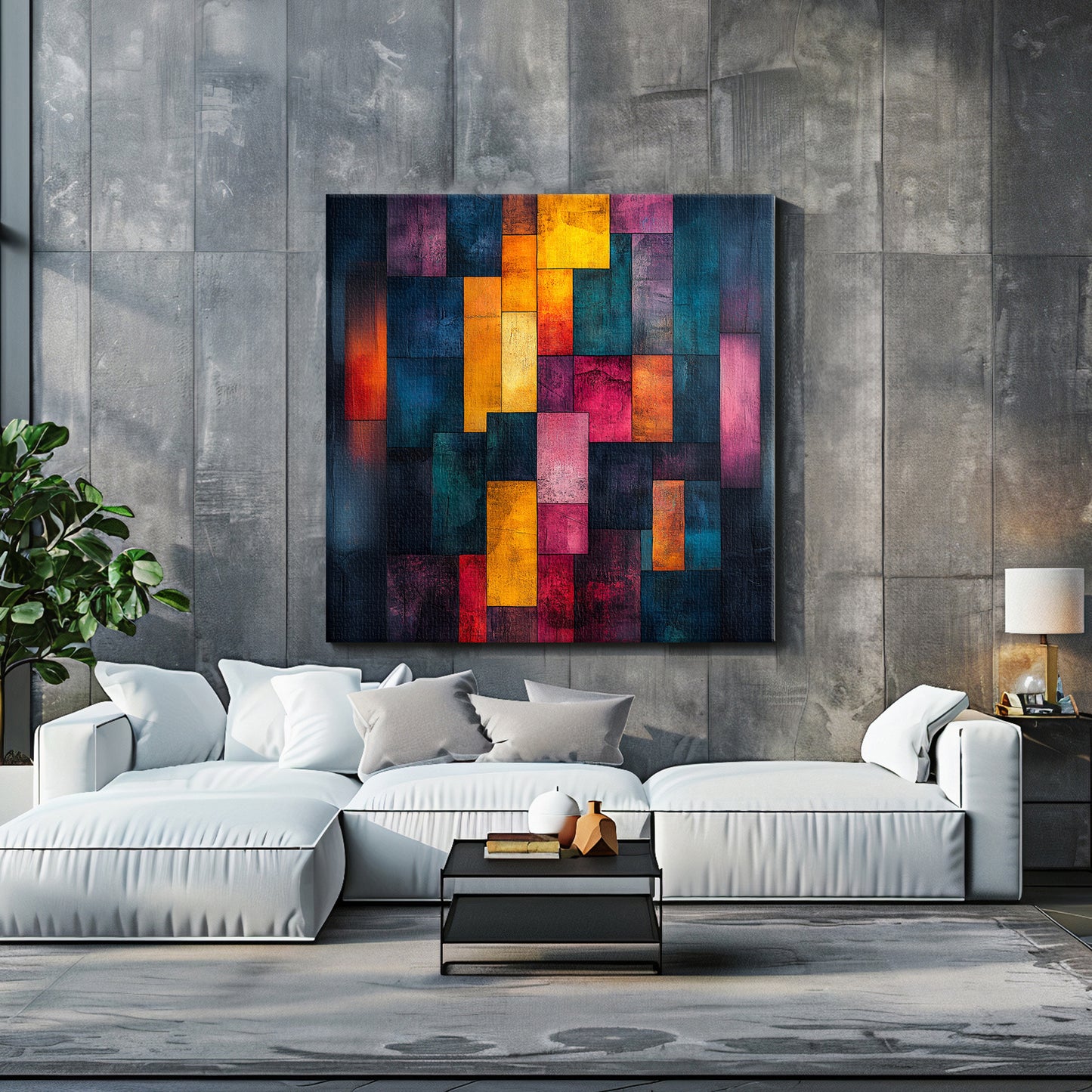 Abstract Art Digital Download - "Shattered Spectrum" | Geometric Wall Art