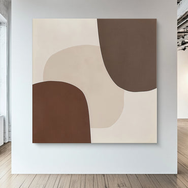 Minimalist Abstract Wall Art Rolled Canvas Print - "Silent Assembly"