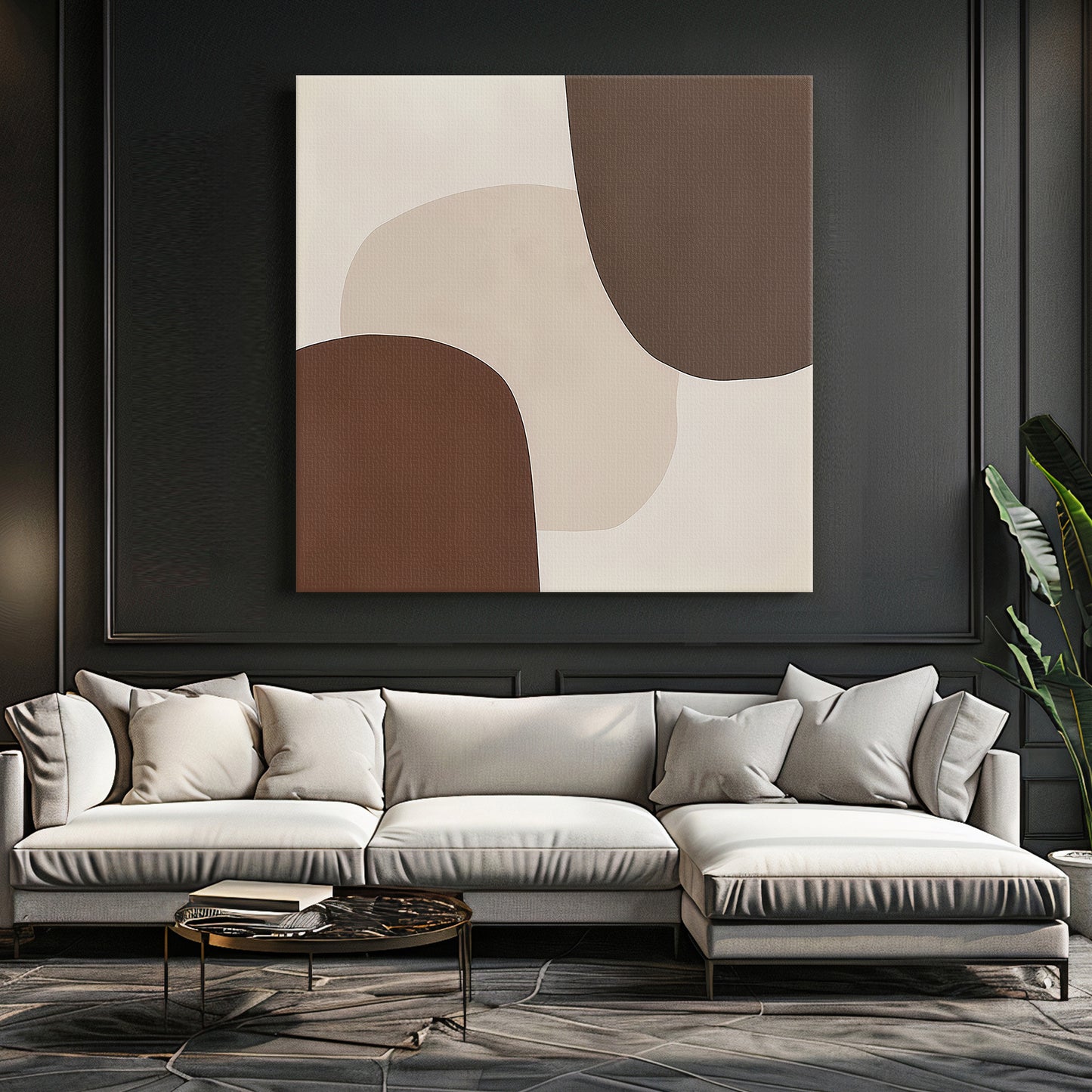 Minimalist Abstract Wall Art Rolled Canvas Print - "Silent Assembly"