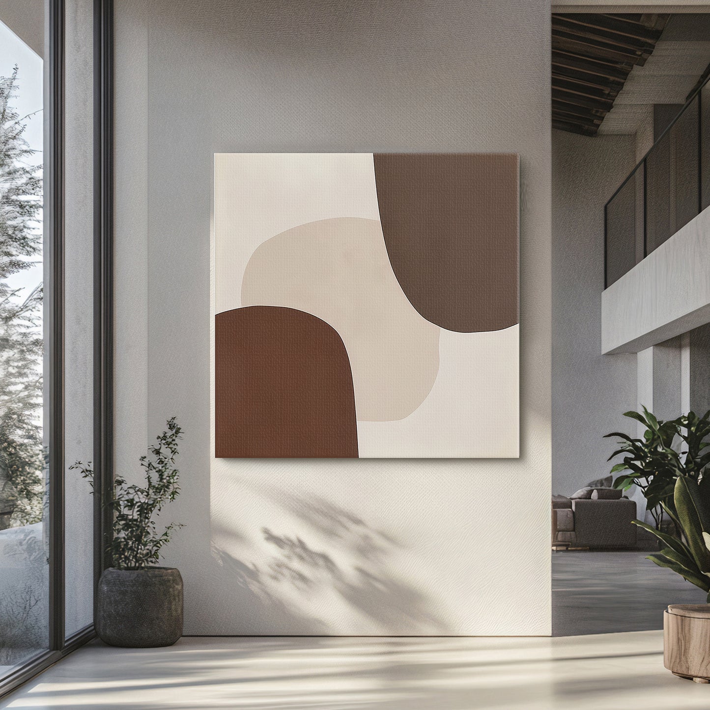 Minimalist Abstract Wall Art Rolled Canvas Print - "Silent Assembly"