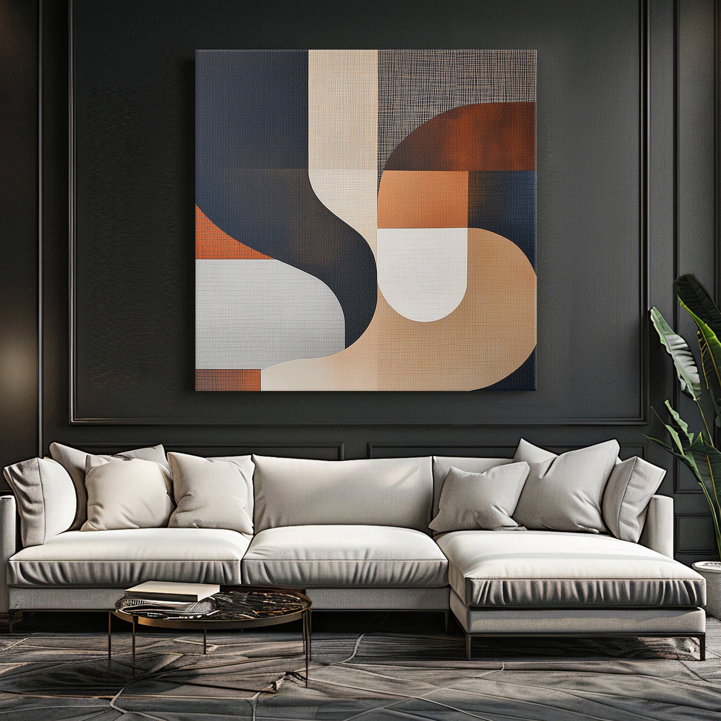 Modern Abstract Wall Art Rolled Canvas Print - "Temporal Shifts"