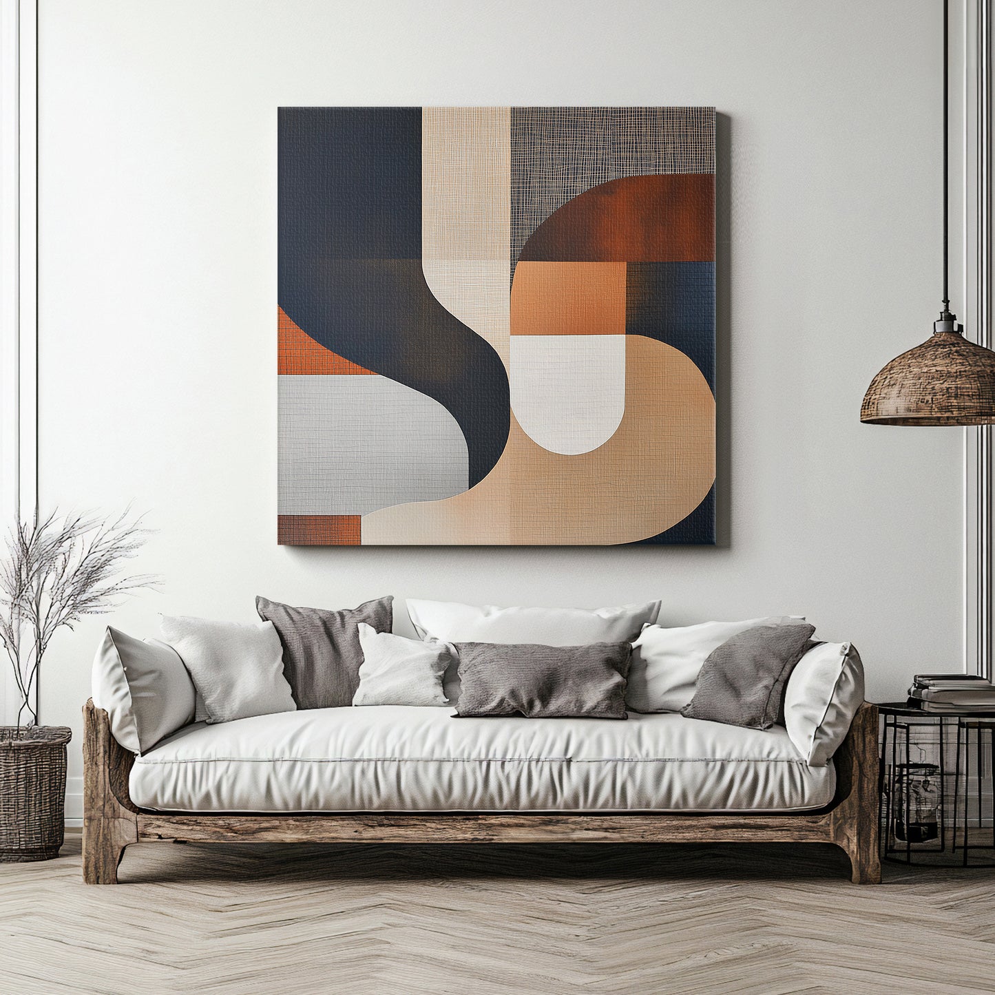 Modern Abstract Wall Art Rolled Canvas Print - "Temporal Shifts"
