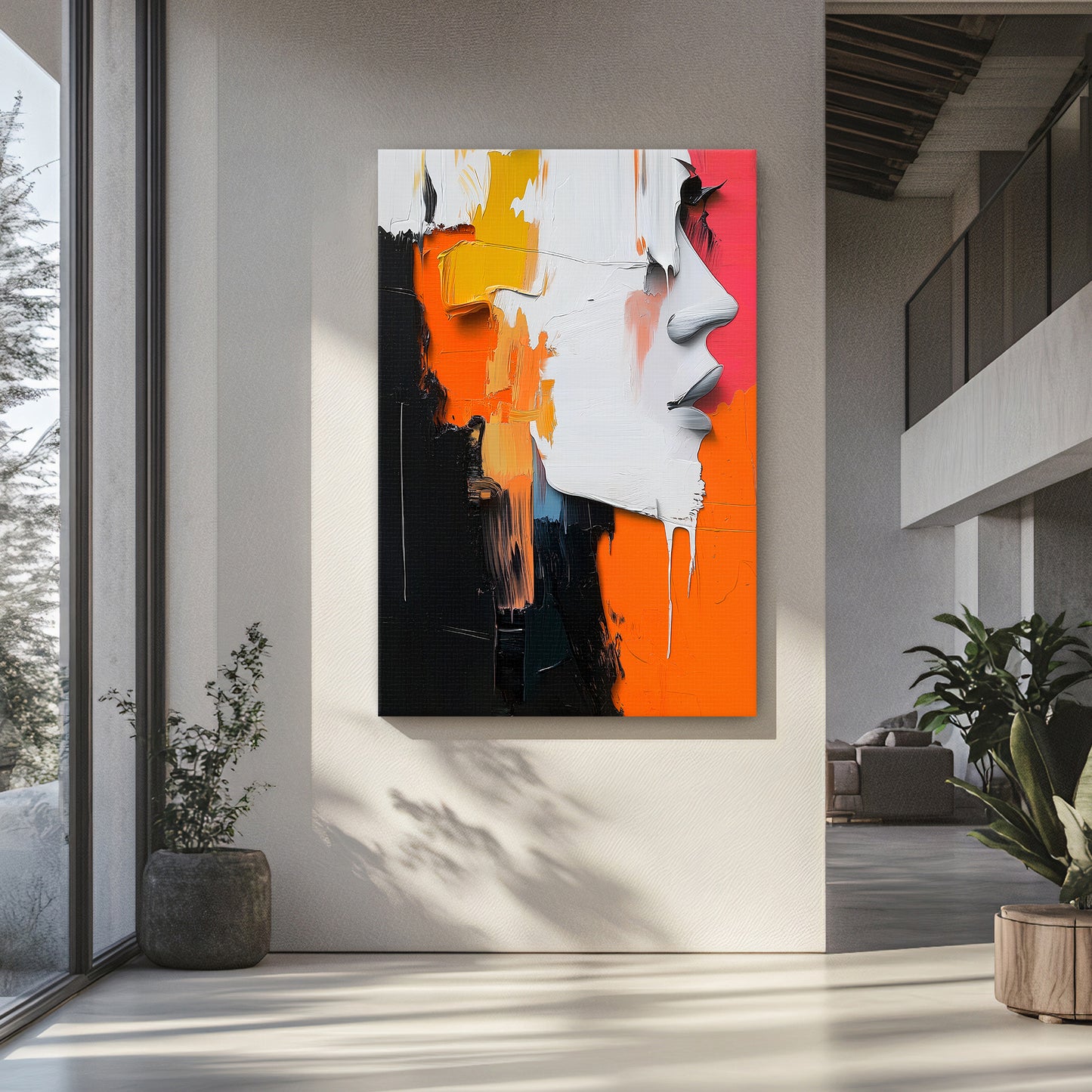 Abstract Wall Art Rolled Canvas Print - "Emergent Silhouette"