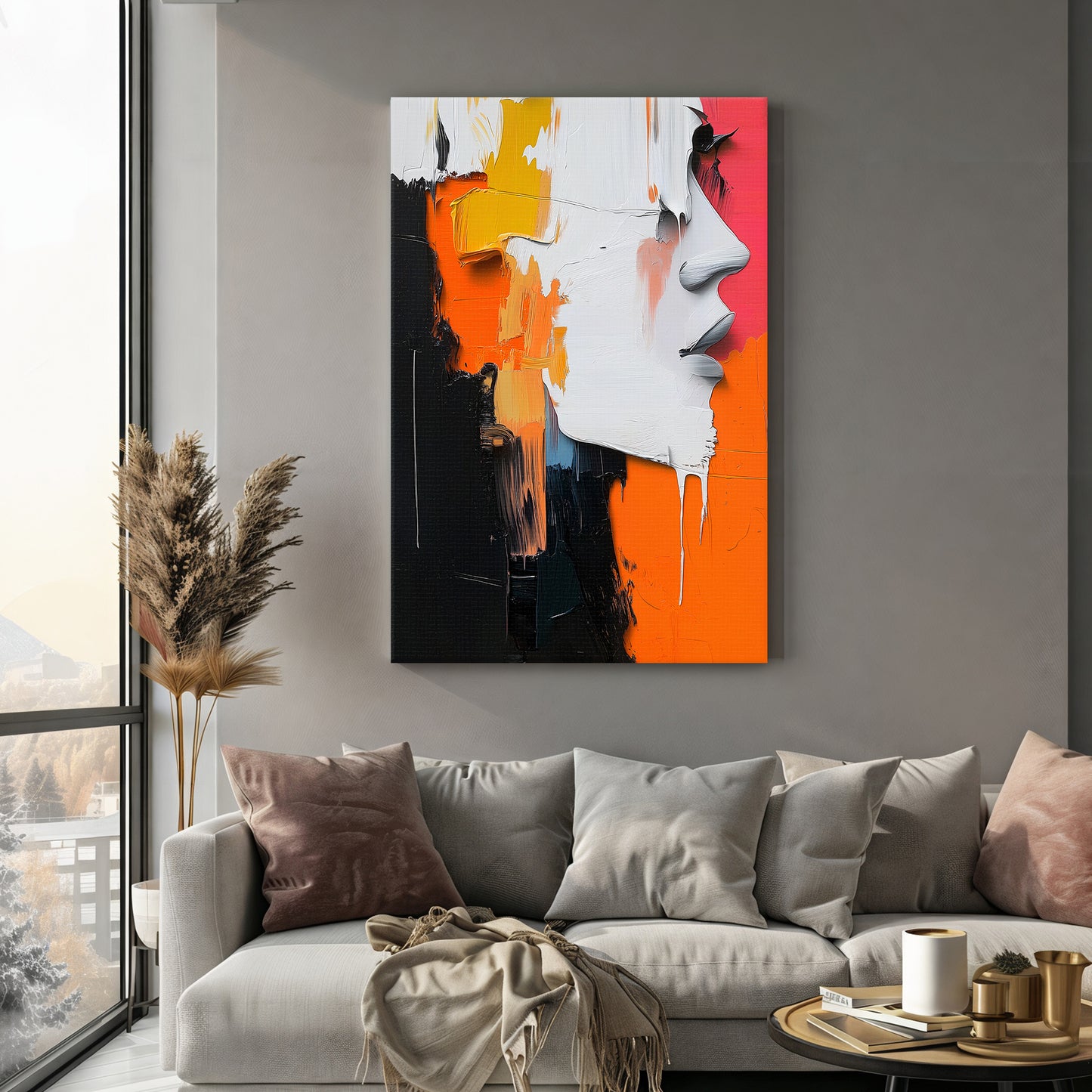 Abstract Wall Art Rolled Canvas Print - "Emergent Silhouette"