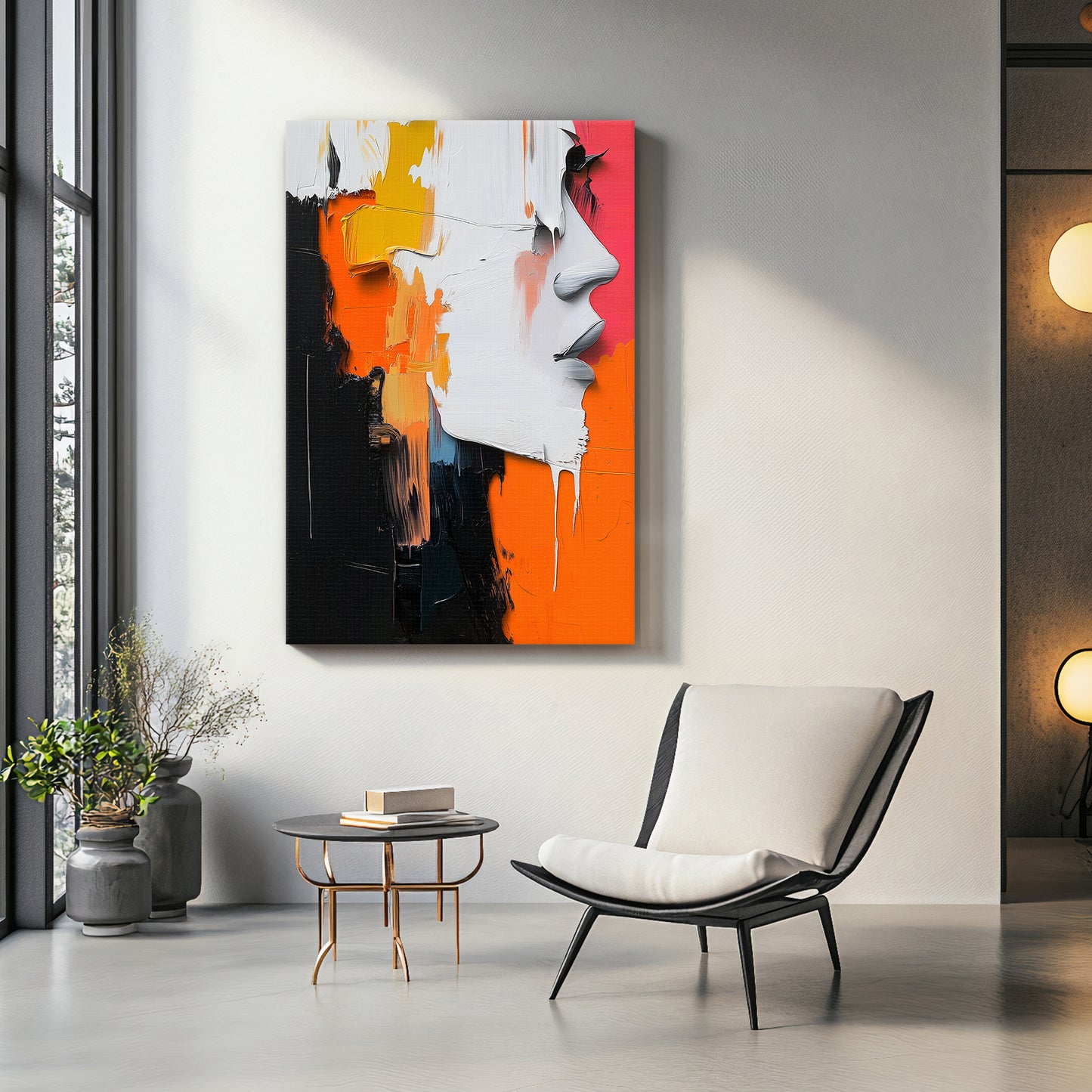 Abstract Wall Art Rolled Canvas Print - "Emergent Silhouette"