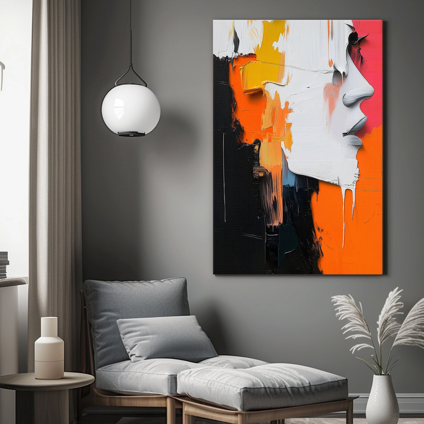 Abstract Wall Art Rolled Canvas Print - "Emergent Silhouette"
