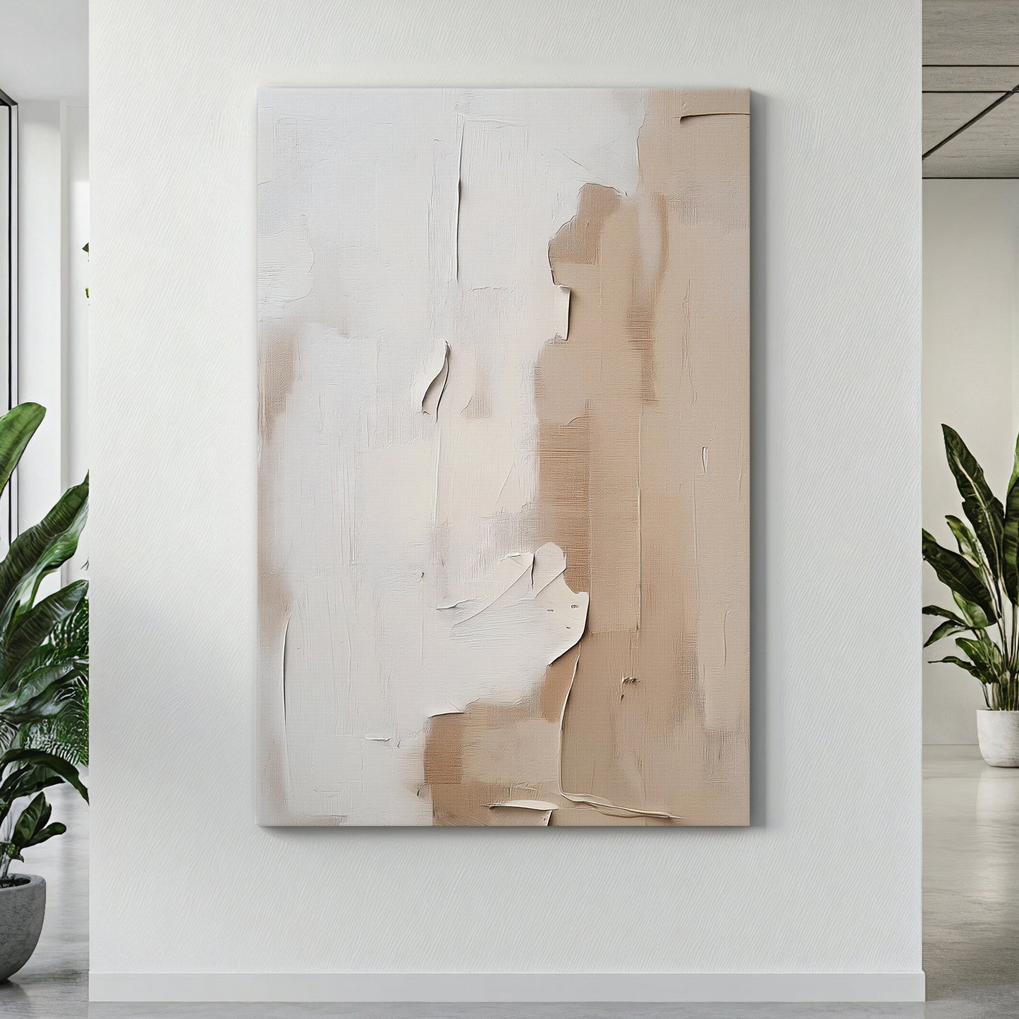 Minimalist Abstract Art Rolled Canvas Print - "Clay Silence"