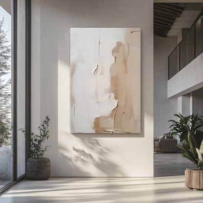 Minimalist Abstract Art Rolled Canvas Print - "Clay Silence"