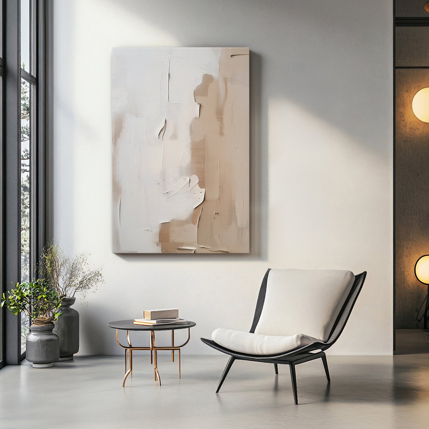 Minimalist Abstract Art Rolled Canvas Print - "Clay Silence"