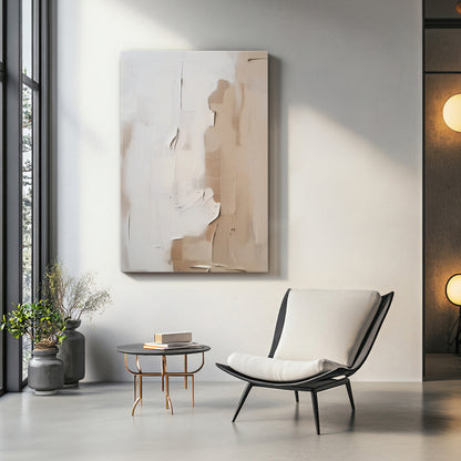 Minimalist Abstract Art Rolled Canvas Print - "Clay Silence"