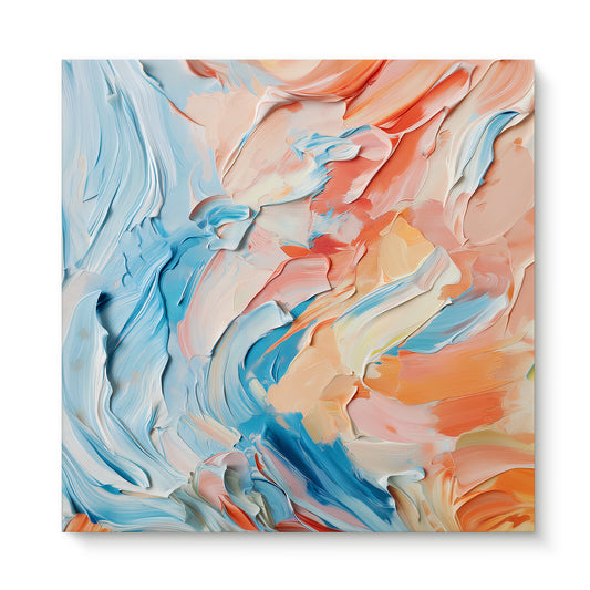 Abstract Wall Art Stretched Canvas Print - "Sorbet Sky"