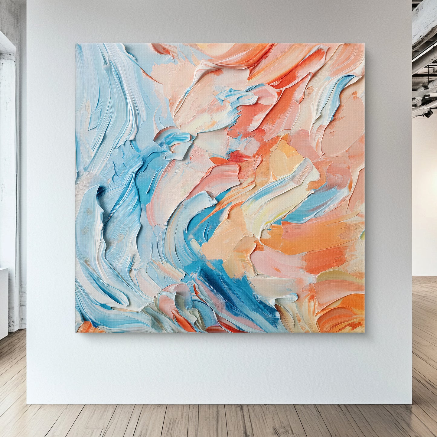 Abstract Wall Art Rolled Canvas Print - "Sorbet Sky"