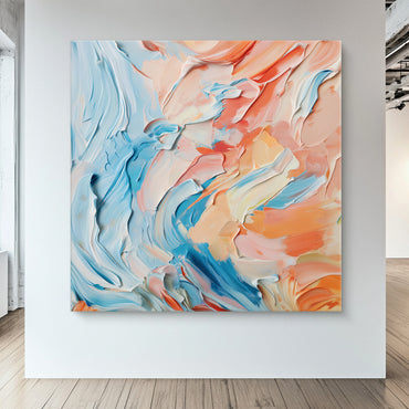 Abstract Wall Art Rolled Canvas Print - "Sorbet Sky"