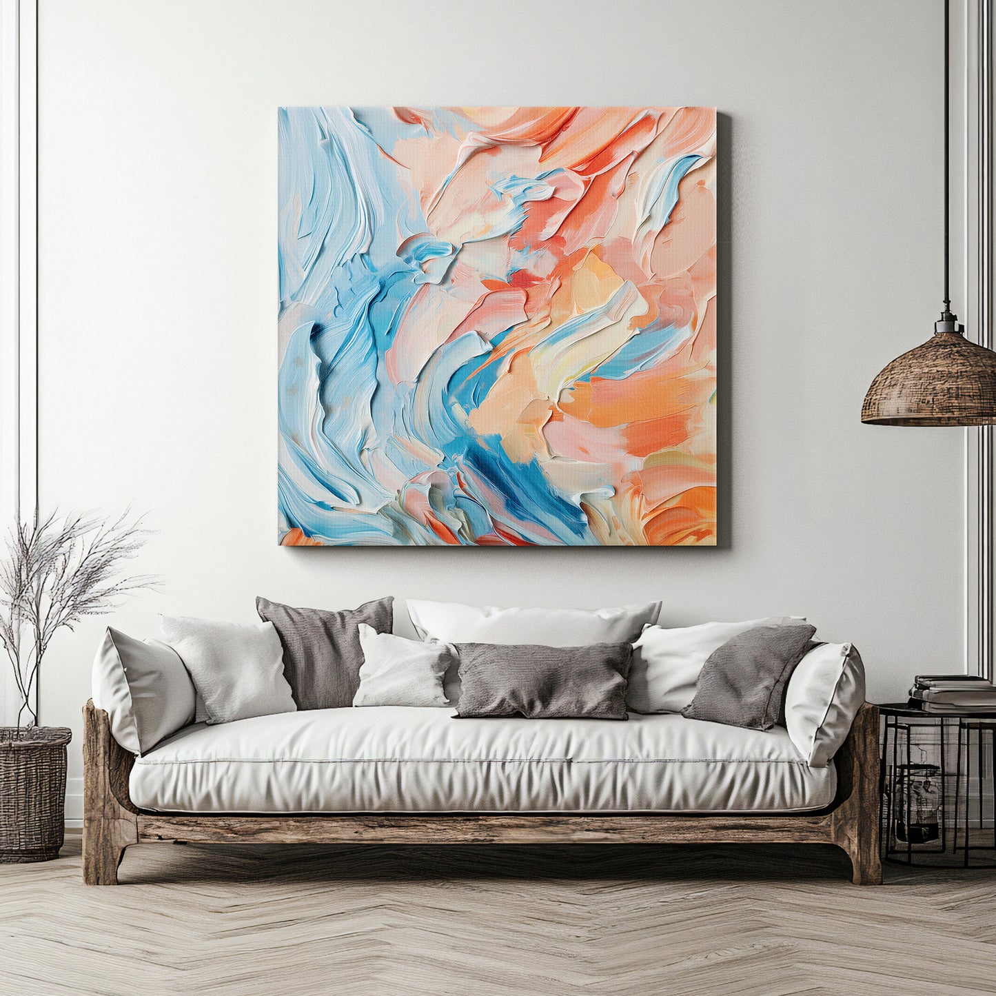 Abstract Wall Art Rolled Canvas Print - "Sorbet Sky"