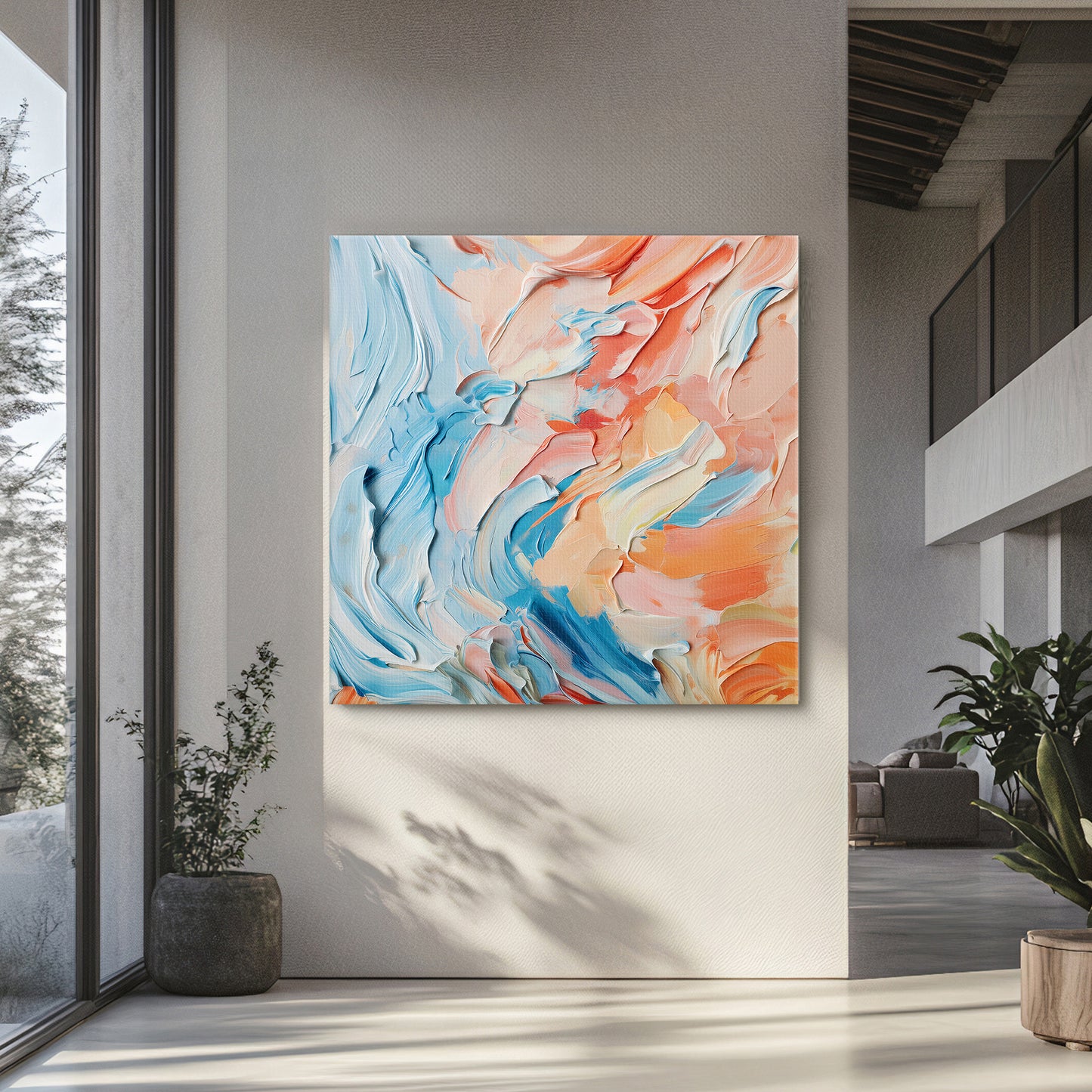 Abstract Wall Art Rolled Canvas Print - "Sorbet Sky"