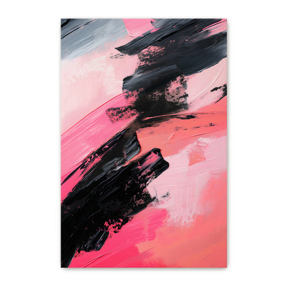 Abstract Wall Art Stretched Canvas Print - "Obsidian Rush"