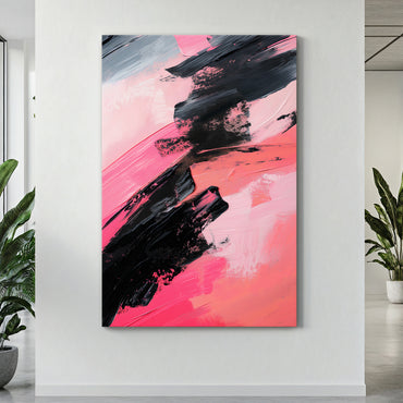 Abstract Wall Art Rolled Canvas - "Obsidian Rush"