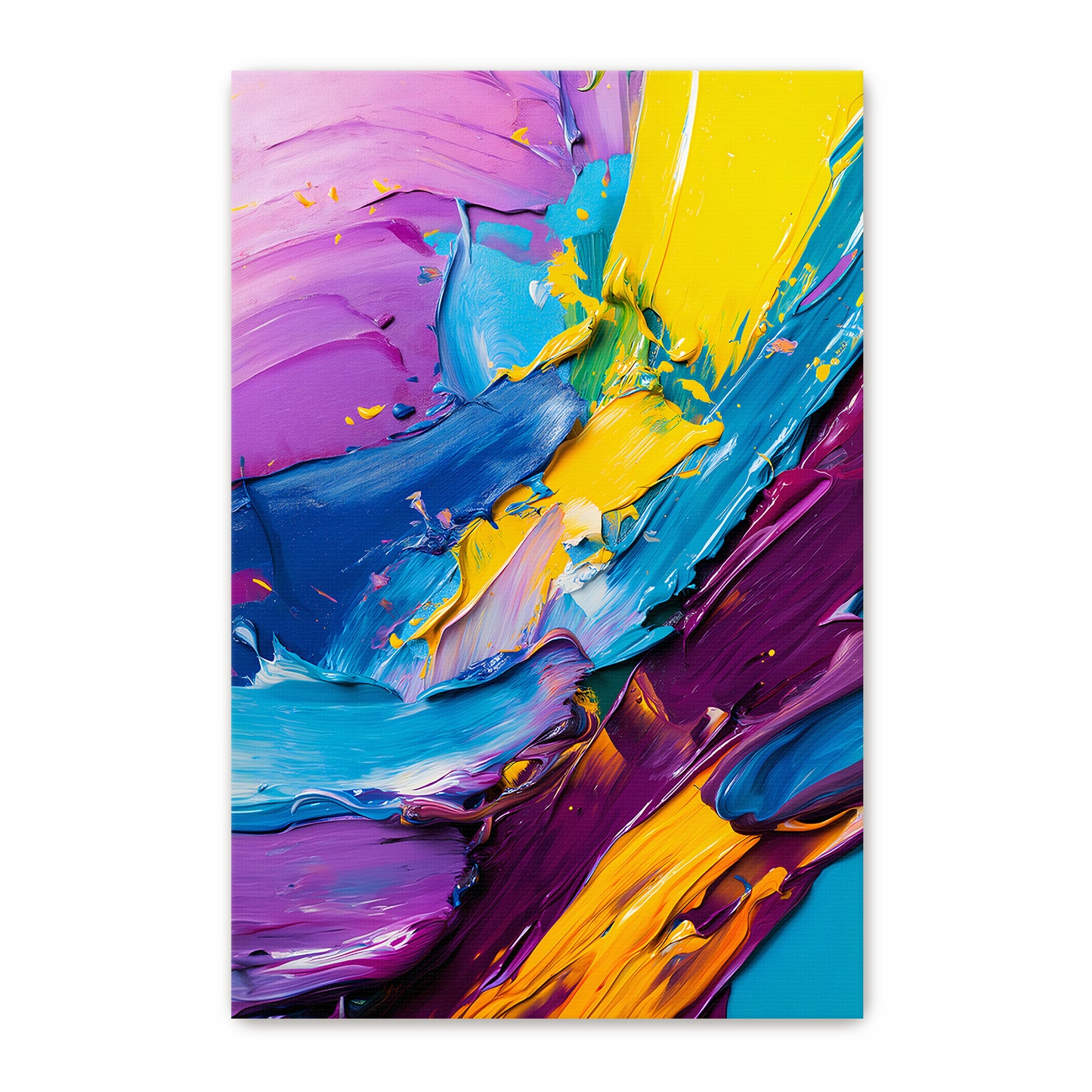 Abstract Wall Art Stretched Canvas Print - "Vivid Velocity"
