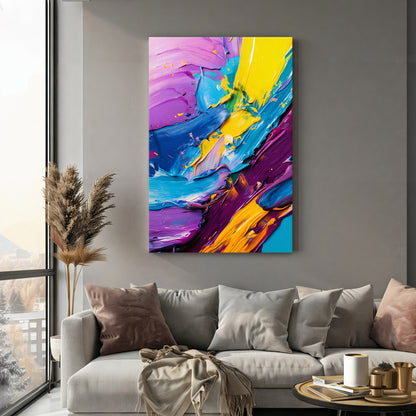 Abstract Wall Art Stretched Canvas Print - "Vivid Velocity"