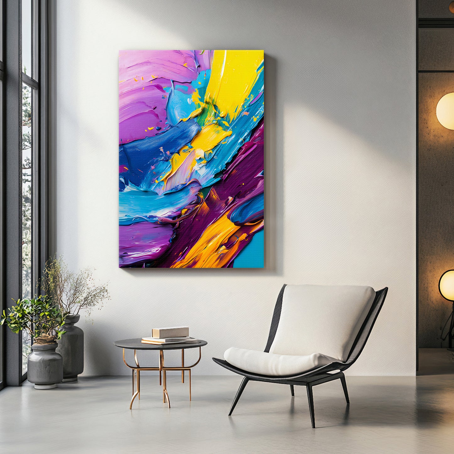 Abstract Wall Art Stretched Canvas Print - "Vivid Velocity"
